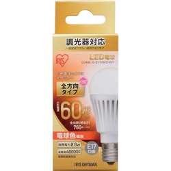 ＬＥＤ小形電球　全方向調光　６０Ｗ形　電球色
