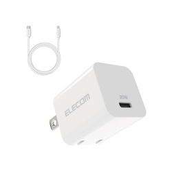 ＡＣ充電器　ケーブル一体　ホワイト