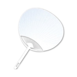 ポリ平柄うちわ　白貼り　５枚セット