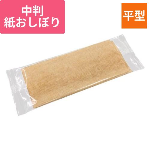 紙おしぼり 中判 平型 未晒 185×230mm 日本ラインファースト