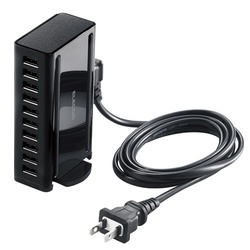 ＵＳＢ充電器　合計６０Ｗ　Ａ×１０　ブラック