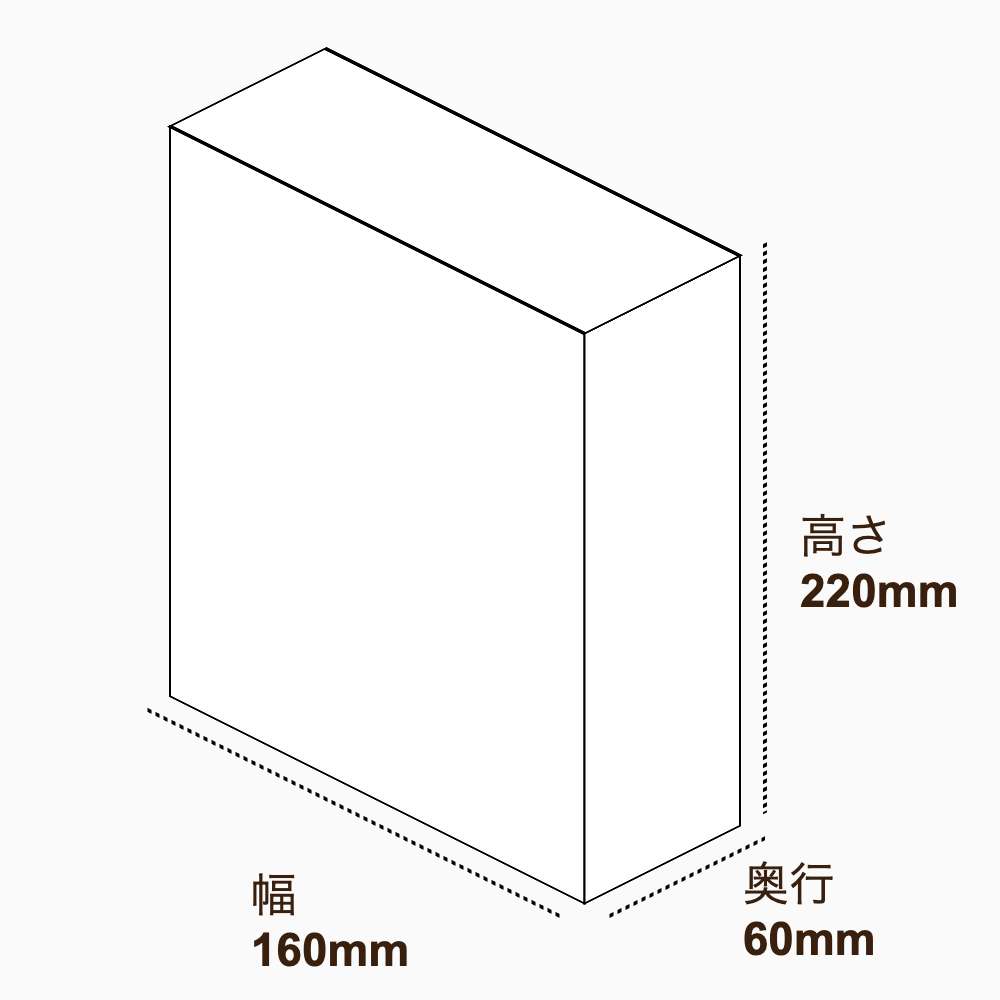 オリジナル印刷パッケージ（化粧箱（組み上げ式）・160×60×220mm・コートボール紙 350g・マットPP・15営業日）