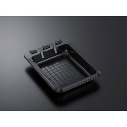 【廃番商品】中央化学 オードブル容器 HS バット20-26 BK 本体