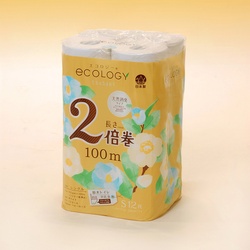 特殊東海エコロジー トイレットペーパー エコロジー2倍巻き シングル 100m 12ロール/パック