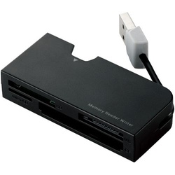 カードリーダー　ＵＳＢ２．０　ケーブル収納　黒