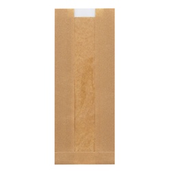 【廃番商品】HEIKO NF(ノンフッ素)窓付耐油ガゼットパック ロング 未晒無地 100枚/袋