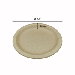 【廃番商品】ペーパーウェア 紙皿 ナチュラルパルプブラウンペーパープレート22cm