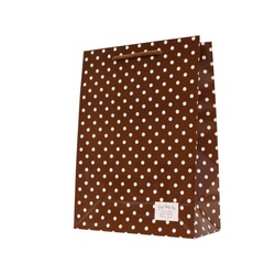 【廃番商品】紙手提袋 マリリンドット(M) NO.4 ブラウン マツシロ