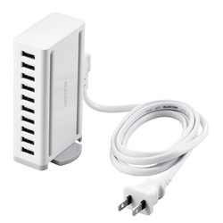 ＵＳＢ充電器　合計６０Ｗ　Ａ×１０　ホワイト