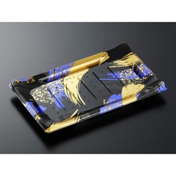 中央化学 寿司容器 HS 波ね皿 24-15 光琳BK-BK 本体