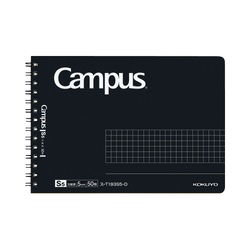 キャンパスツインリング方眼５０枚ハーフ　黒