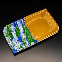 リスパック 冷麺容器 バイオ 楽麺コンボ 26-15BA きおり青 本体