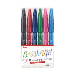 筆タッチサインペン　６色セットＡ　５セット