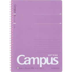 キャンパスソフトリングＢ５　紫×５