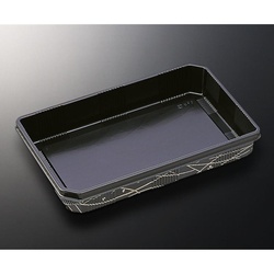 中央化学 刺身容器 HS 吉祥-2 黒-綾野 本体