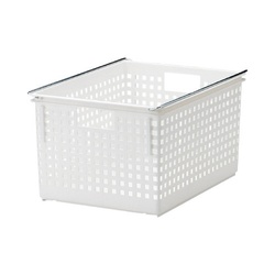 組み合わせて使える収納バスケットワイドＬ　ホワイト