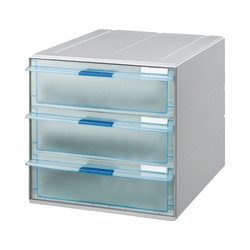 レターケースＵＮＩＦＥＥＬ　透明引き出し深型３段