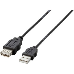 ＵＳＢ延長ケーブル　２ｍ　黒