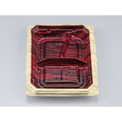 シーピー化成 弁当容器 BFNアルバ22-1 和もく赤 本体 発泡