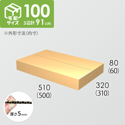 【宅配100サイズ】ダンボール箱(500×310×60) 5mm A/F K5×K5