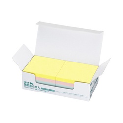 強粘着ふせん　Ｋ２　７５×７５　パステル混色１０冊