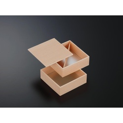 折箱 木目4.5寸角二段 共蓋 上段斜仕切 中央化学