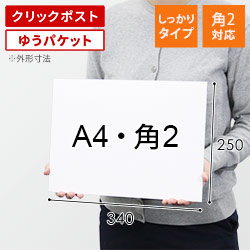 【クリックポスト・ゆうパケット】厚紙封筒（A4サイズ・角2、開封ジッパー付き）