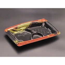 リスパック 弁当容器 バイオデリカ 枠膳 100-5 B 本体 K-かがほ赤