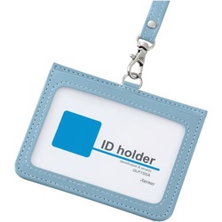 合皮製ＩＤカードホルダーブルー