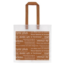 ポリ手提げ カフェオレフロストハンドルバッグ-1(30枚) ヘッズ