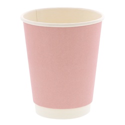 紙コップ 二重断熱カップ 12オンス(400ml) 口径90mm ピンク 25個/袋