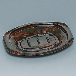 軽食容器 FKプレート21-15H 木目リーフ 福助工業