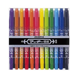 油性マーカー　マッキー極細　１２色セットＸ５