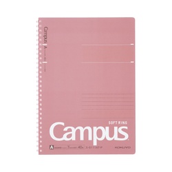 キャンパスソフトリングドット罫４０枚Ｂ５　桃　５冊