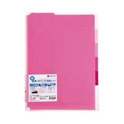 スーパーハードホルダー５山（透明・マチ付）赤　５冊