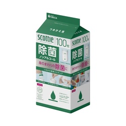 スコッティ　ウェット除菌ノンアル詰替　１００枚×４