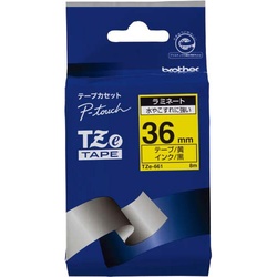 ピータッチ　ラミネート黄色テープ３６ｍｍ　黒文字