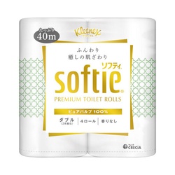 クリネックスソフティホワイト　ダブル４０ｍ　４個