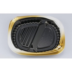 シーピー化成 弁当容器 CBFまろん8S-3 ゴルトBW 本体