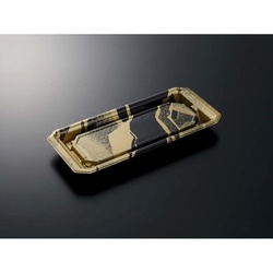 中央化学 寿司容器 HS澄板24-11 金継BK-BK 本体