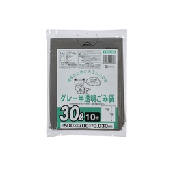 市町村ゴミ袋 豊橋市【自治体対応】グレー半透明 30L 10P ジャパックス