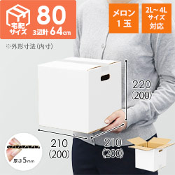 【宅配80サイズ】ダンボール箱（メロン1玉用・2L〜4Lサイズ対応）