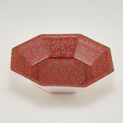 弁当容器 八角皿 大(本体)耐熱赤からくさ 青葉紙業