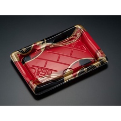 【廃番商品】リスパック 寿司容器 美鮮盛 2-4B はんか赤 本体