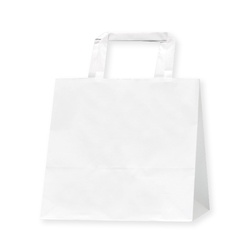 【廃番商品】HEIKO 手提げ紙袋 Hフラットチャームバッグ 平手 220-1 白無地 50枚/袋