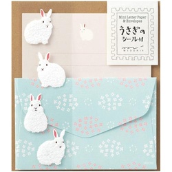 ミニレターセット　うさぎ柄