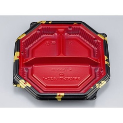 シーピー化成 弁当容器 BFNアルバ八角20-1 輪島内赤 本体 発泡