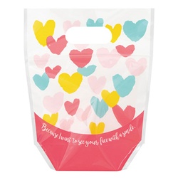 チャック付き袋 パステルハートジップ付バッグ-XS(30枚) ヘッズ