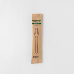 使い捨てフォーク 木製フォーク100 紙完封袋(茶色) アサヒグリーン