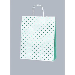 紙手提げ袋 ラッピーバッグ No.2 水玉グリーン 福助工業